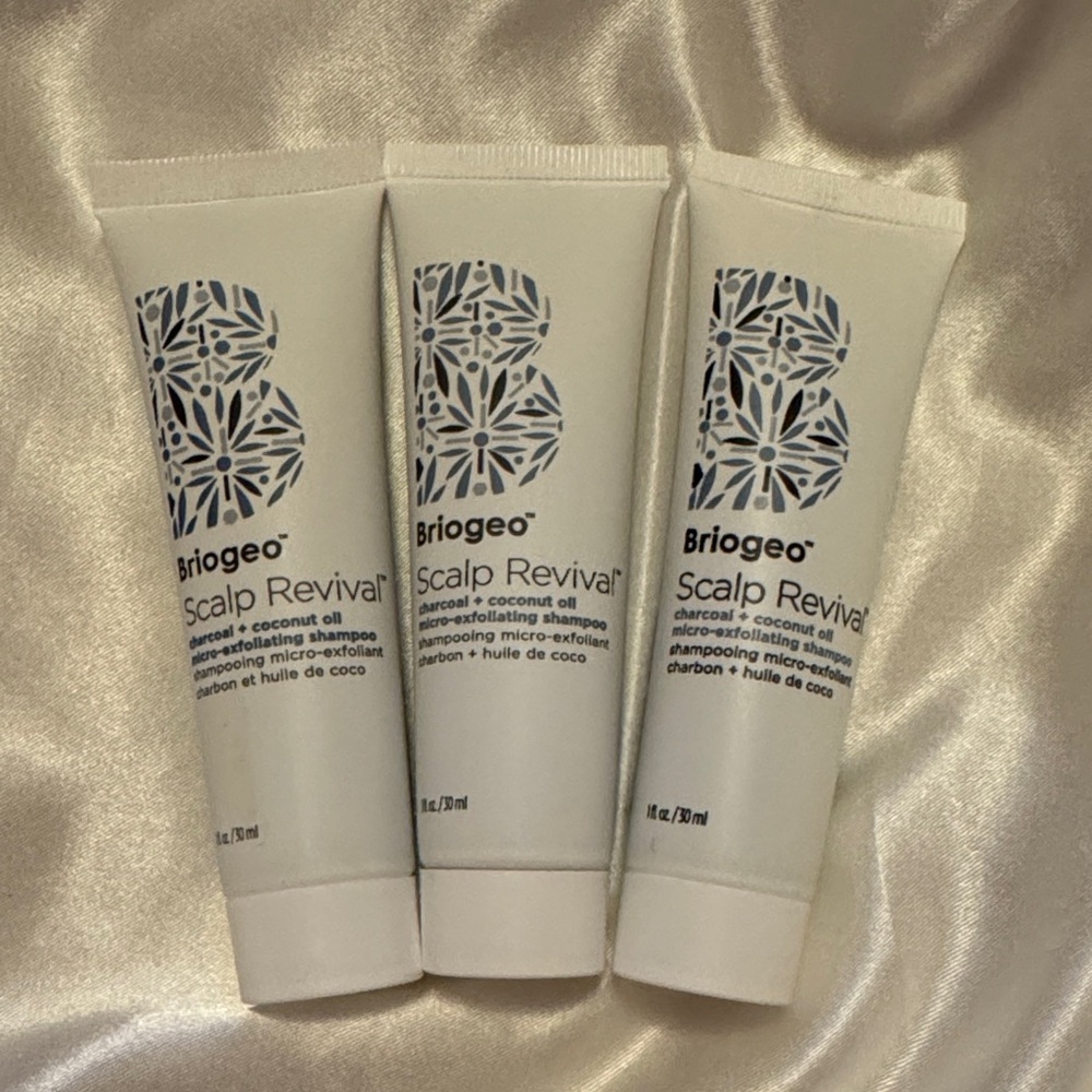Briogeo Scalp Revival Charcoal  Micro-Exfoliating Shampoo 1 fl oz Minis Set of 3